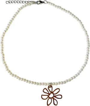Elegant Imitation Pearl Flower Necklace Beaded Pearl Neckchain Versatile Collarbone Chain Minimalist Neck Jewelry