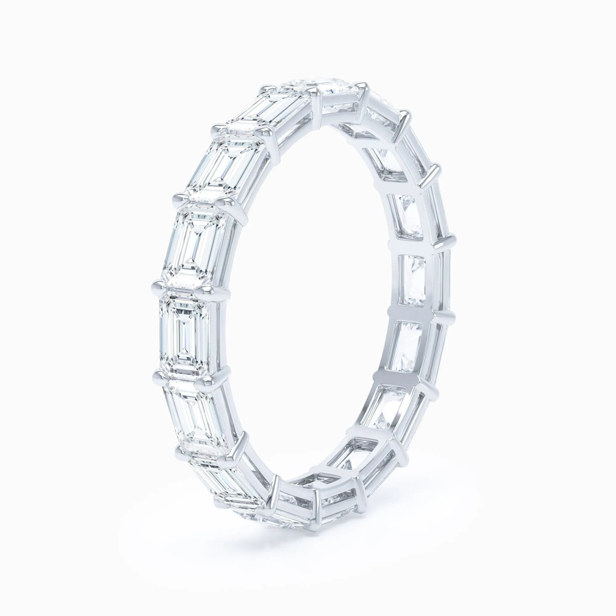 Emerald Cut East-West Wedding Band