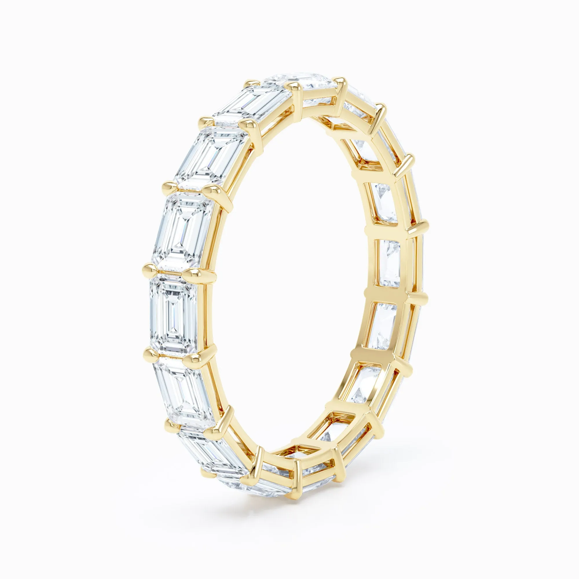 Emerald Cut East-West Wedding Band