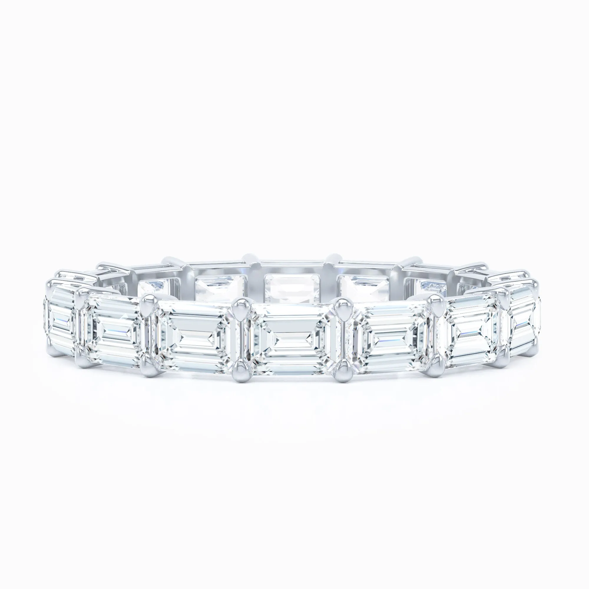 Emerald Cut East-West Wedding Band