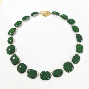 Emerald Green and Gold Necklace