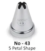 Esslly Noor Icing Nozzle 5 Petal Shape No. 43 | Stainless Steel Decor Tool