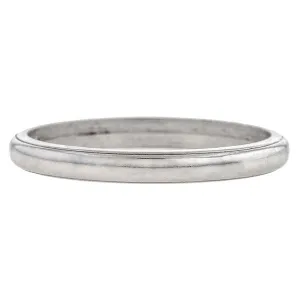 Estate Wedding Band Ring, Platinum, Size 5.75