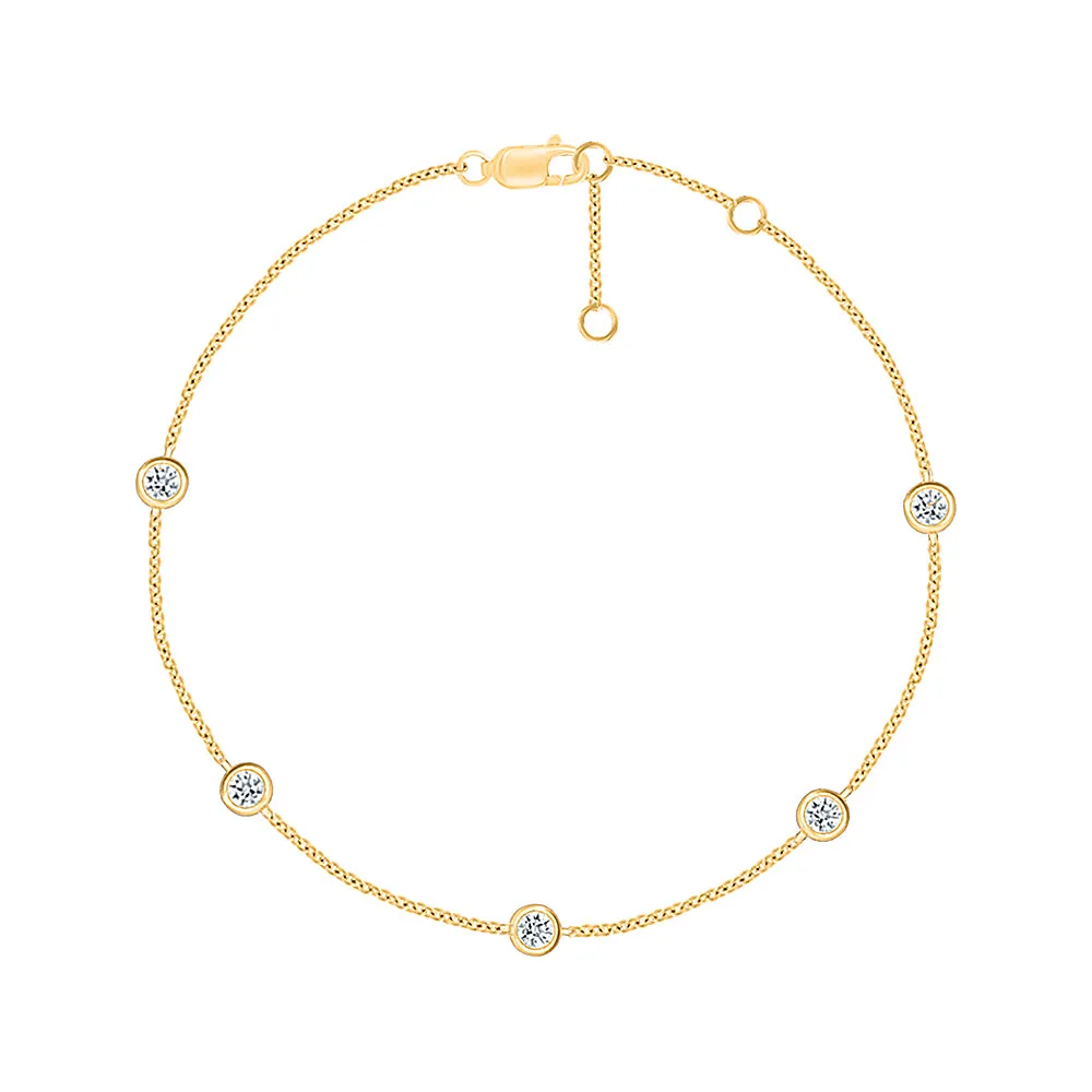 Evelyn - "life" Gold & Diamond Bracelet