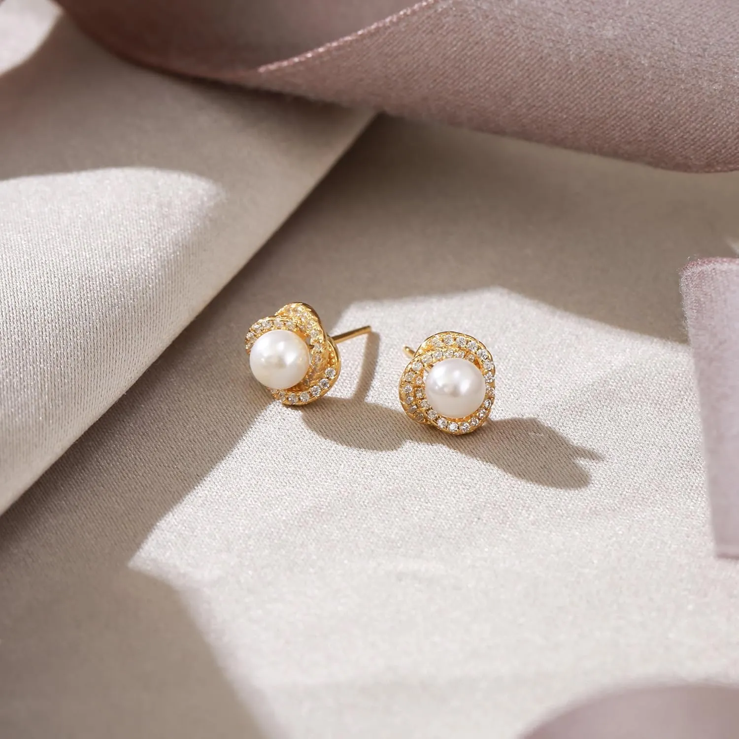 EVER FAITH 925 Sterling Silver Cubic Zirconia Freshwater Cultured Pearls Elegant Wedding Bridal Stud Earrings Birthday/Mothers Day Jewelry Gift for Women Mom