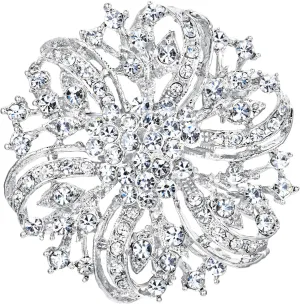 EVER FAITH Austrian Crystal Vintage Inspired Bridal Flower Brooch Corsage