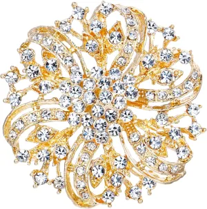 EVER FAITH Austrian Crystal Vintage Inspired Bridal Flower Brooch Corsage
