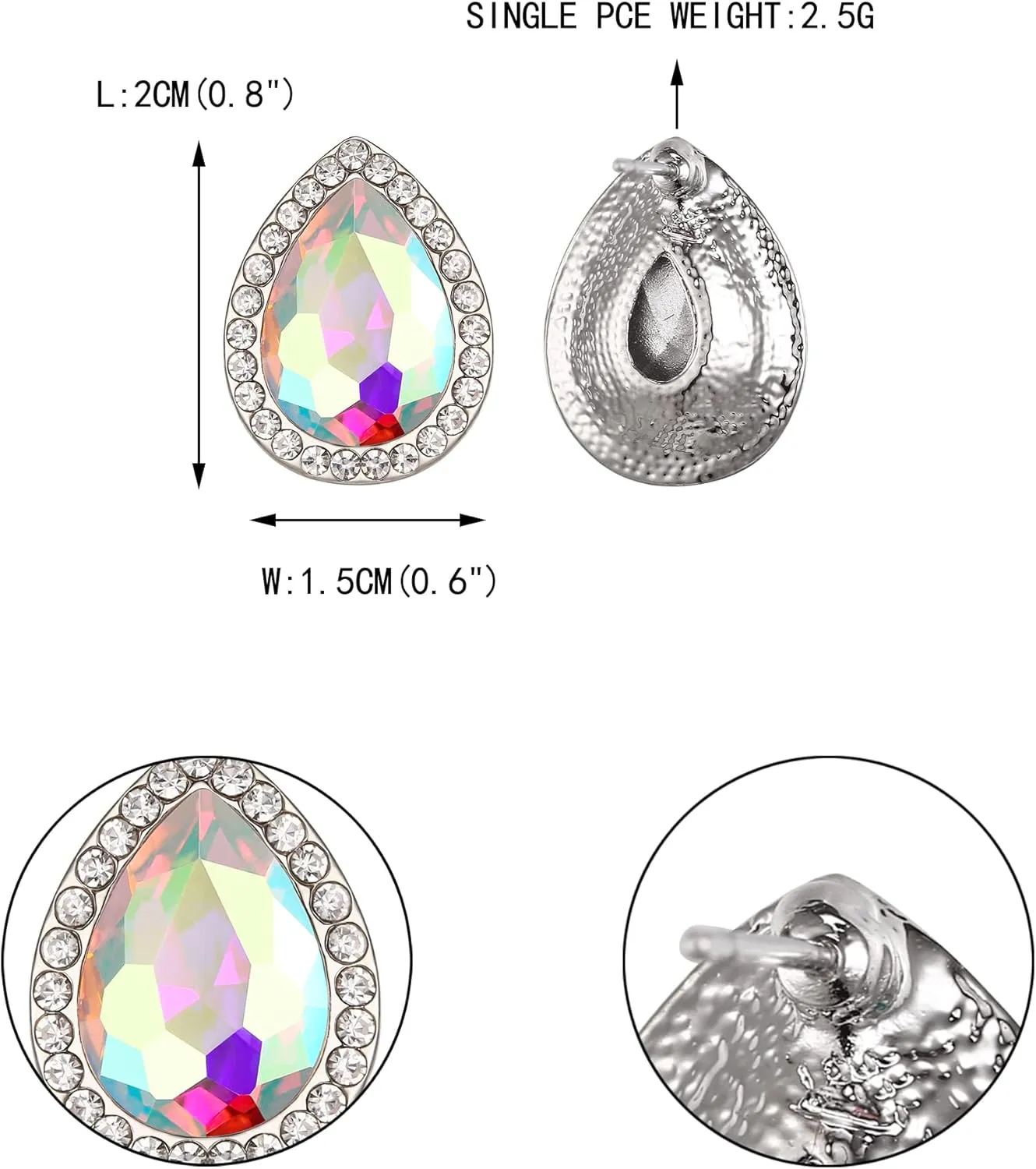 EVER FAITH Women's Austrian Crystal Wedding Teardrop Stud Earrings