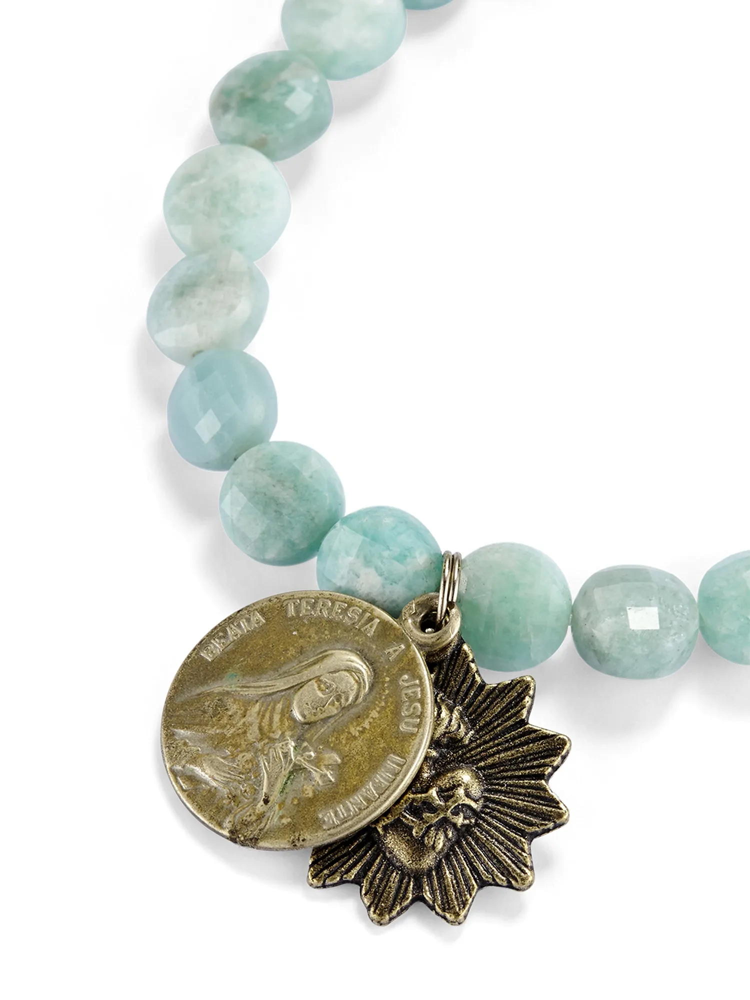 Faceted Coin Moonstone Icon Bracelet