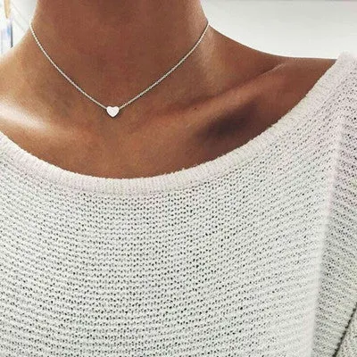 Fashion Gold Color Double-sided Love Pendant Necklaces