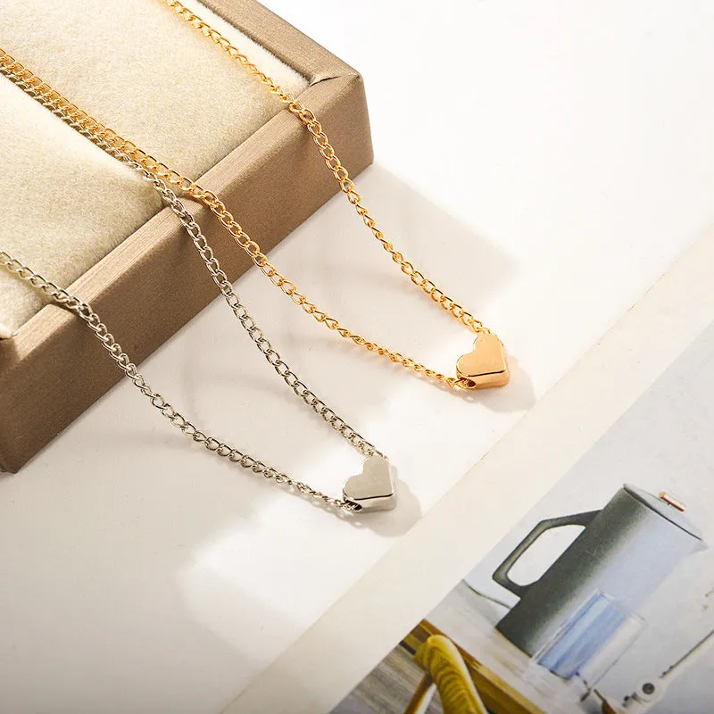 Fashion Gold Color Double-sided Love Pendant Necklaces