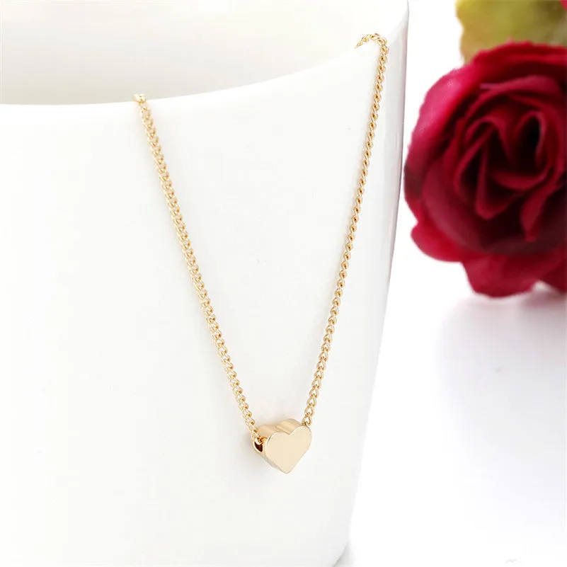 Fashion Gold Color Double-sided Love Pendant Necklaces