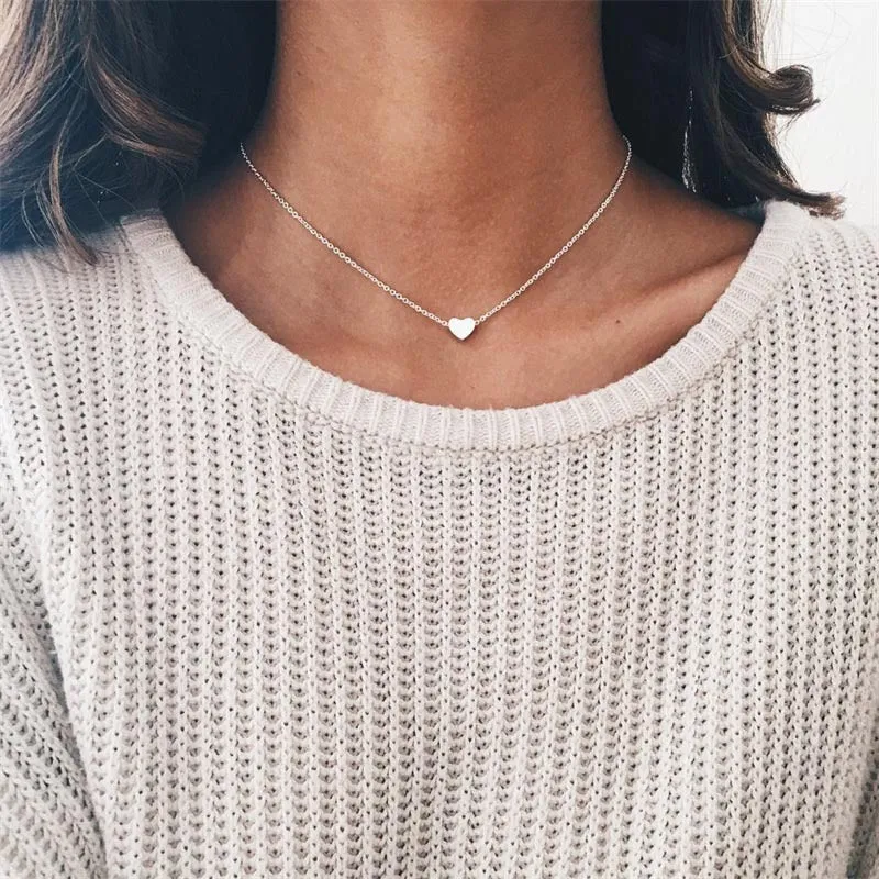 Fashion Gold Color Double-sided Love Pendant Necklaces
