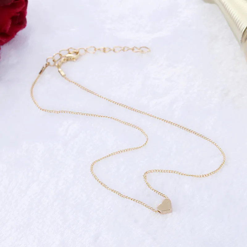 Fashion Gold Color Double-sided Love Pendant Necklaces