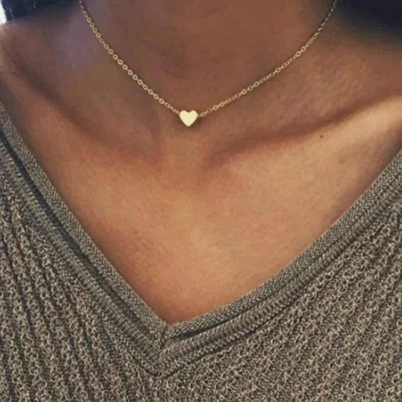 Fashion Gold Color Double-sided Love Pendant Necklaces