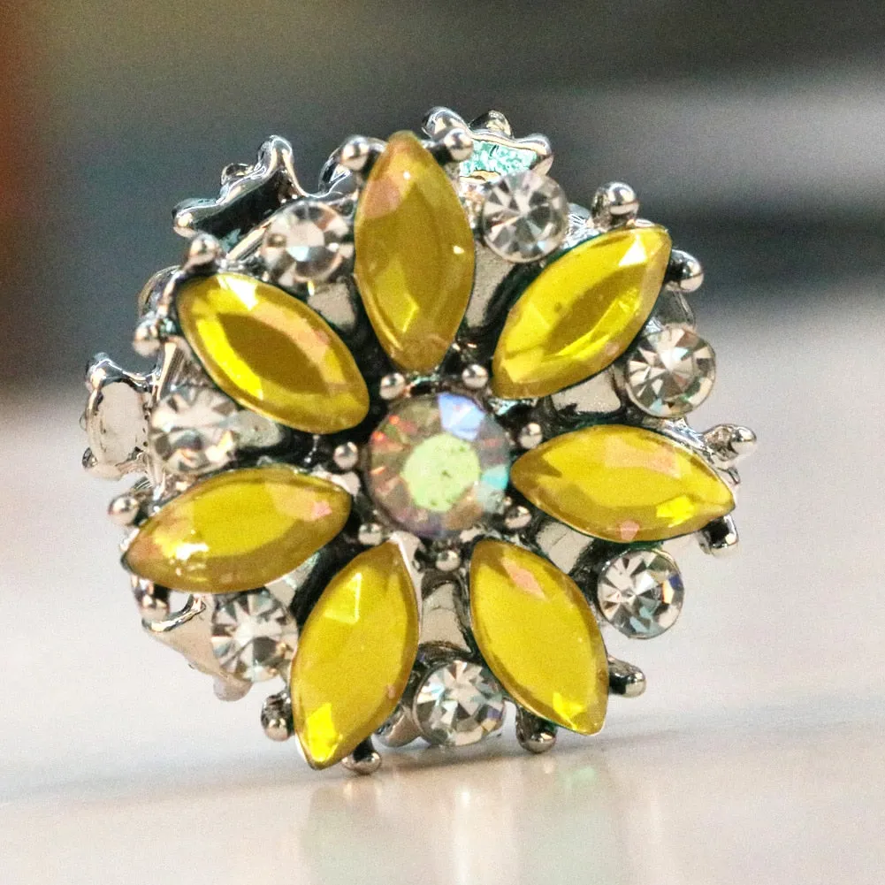 Fashion Rhinestones Flower Magnetic Hijab Scarf Magnet Pin