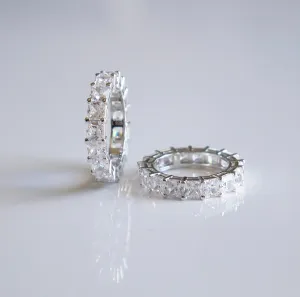 Fashionista Eternity Ring Baguette Zircon 925 Sterling Silver Wedding and Engagement Ring Bands