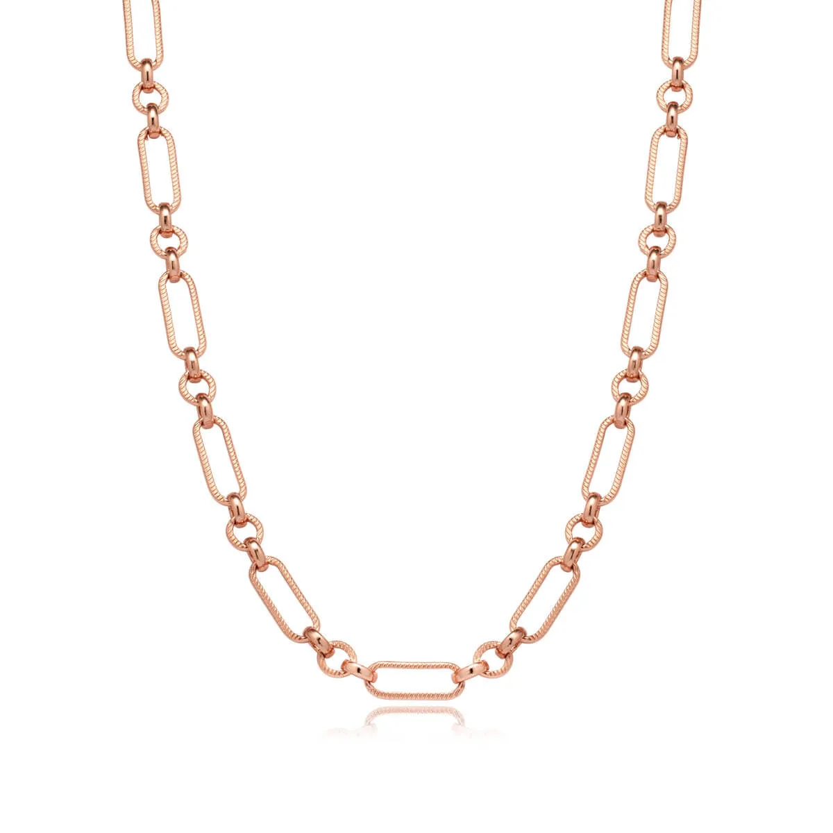 Figaro Chain Necklace (Rose Gold)