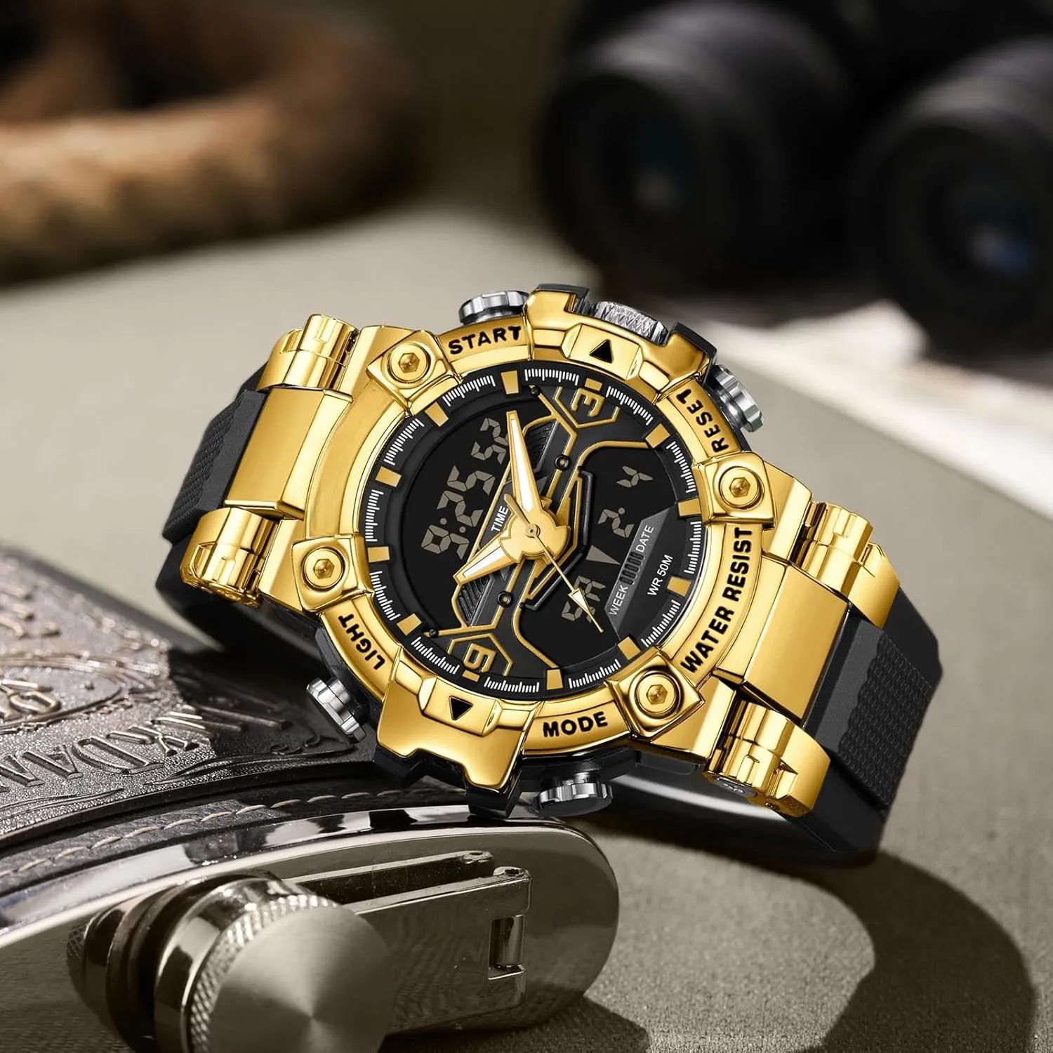 findtime Cool Designer Mens Watches Blue Large Face Mascul Relojes para Hombres Unique Electronics Sports Military Bolder Running Heavy Duty Watch