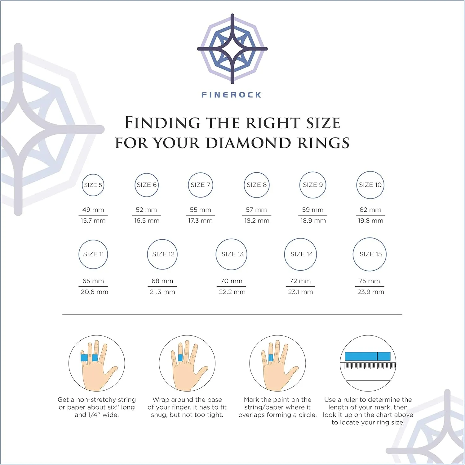FINEROCK 1/4 Carat Round Diamond Engagement Ring in 10K Gold