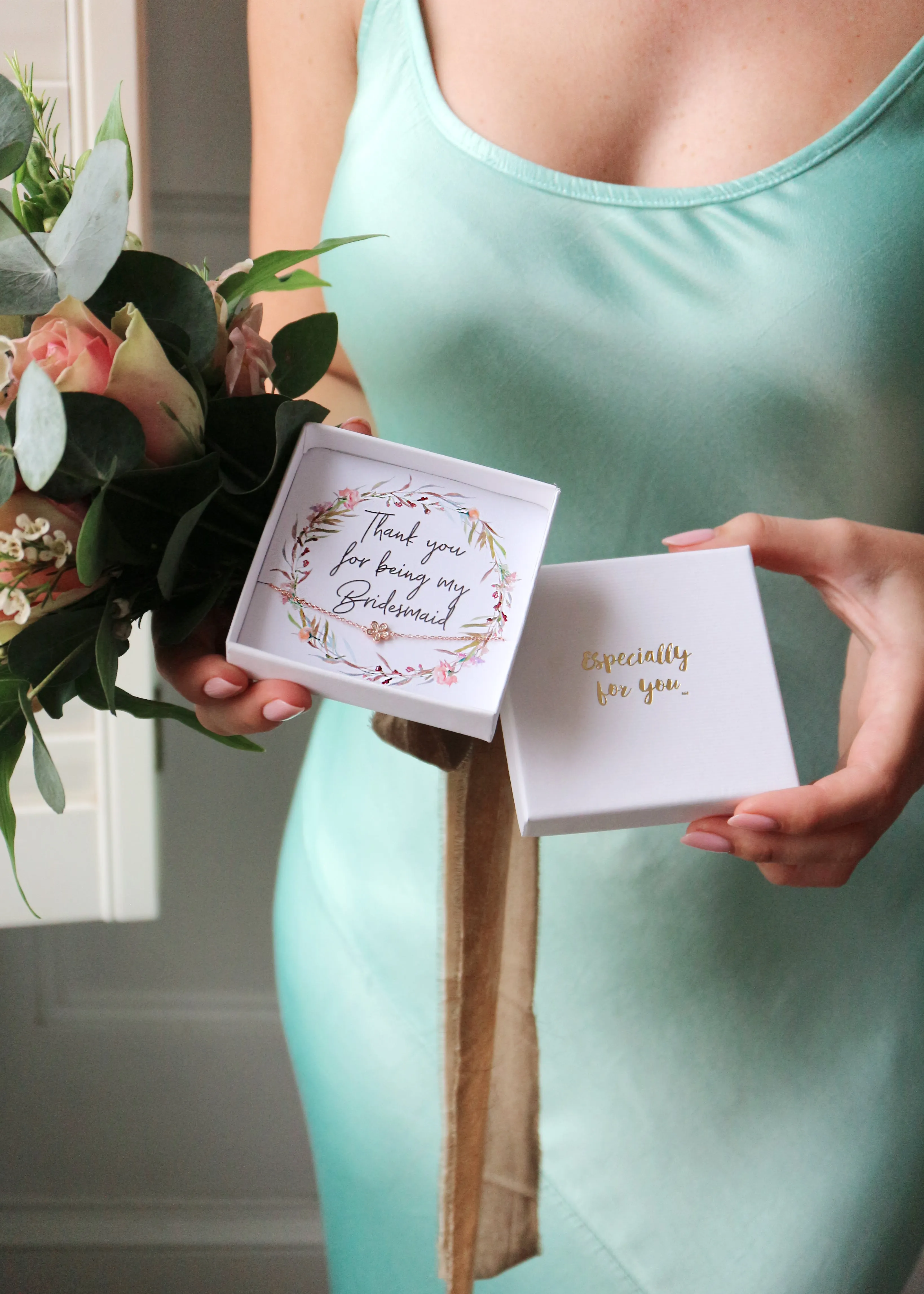 Flower Bracelet Bridesmaid Gift