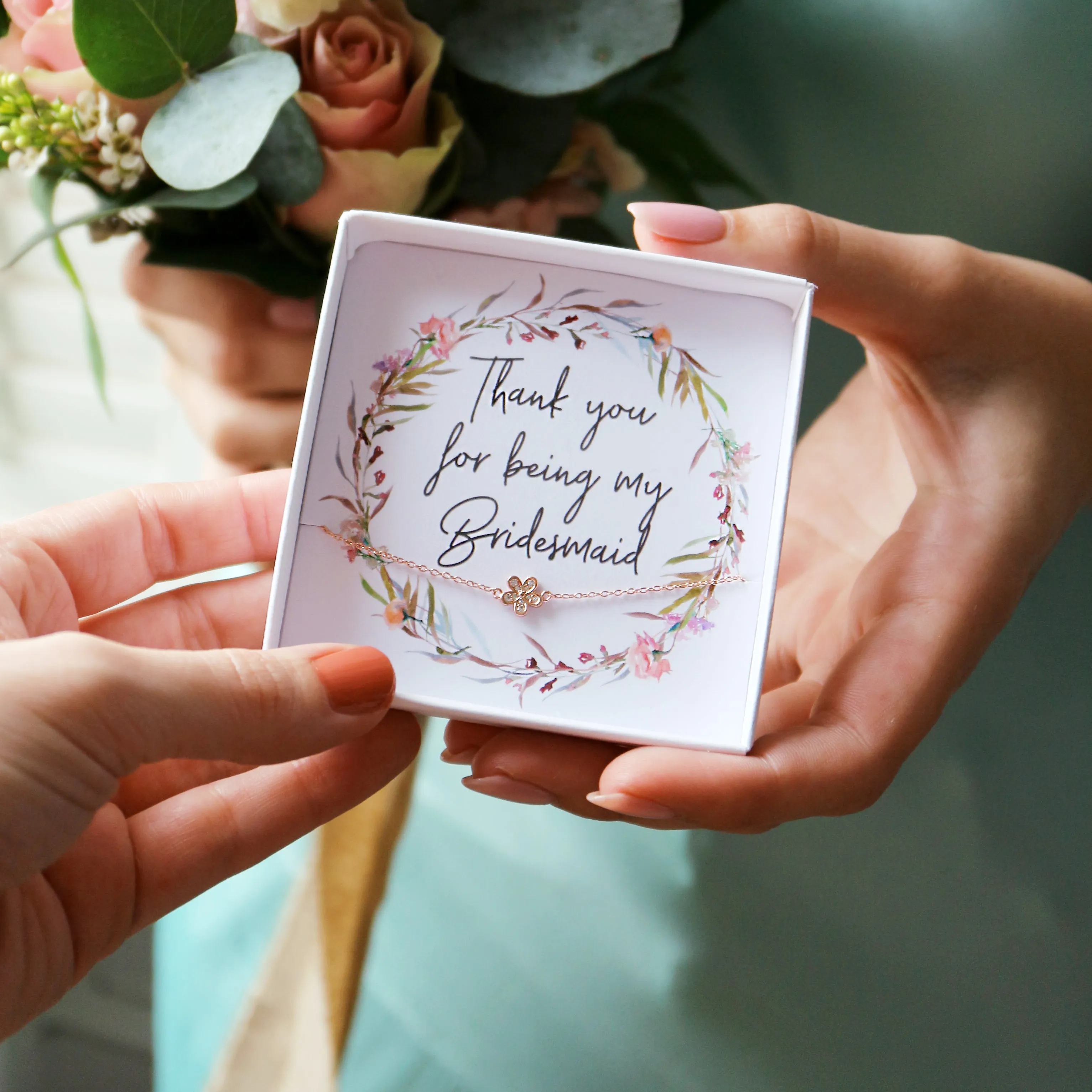 Flower Bracelet Bridesmaid Gift