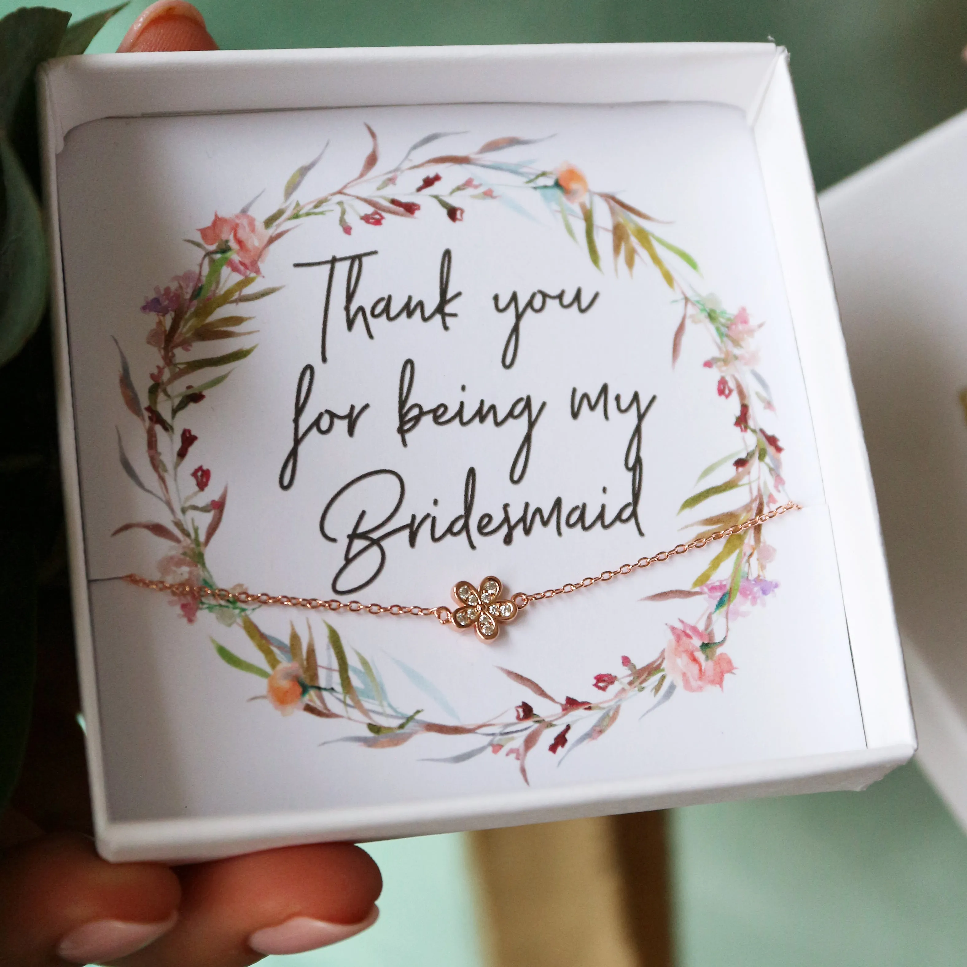 Flower Bracelet Bridesmaid Gift