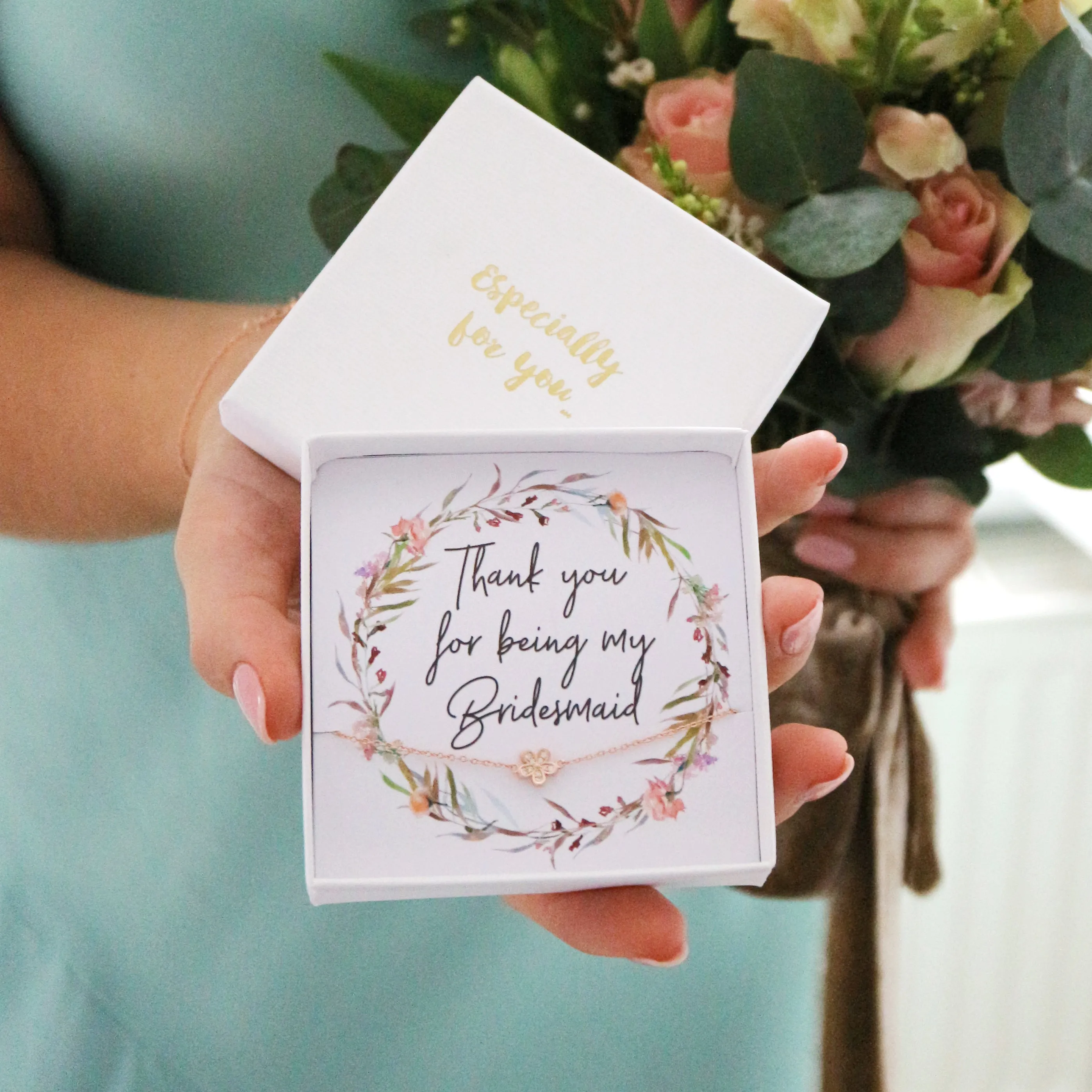 Flower Bracelet Bridesmaid Gift