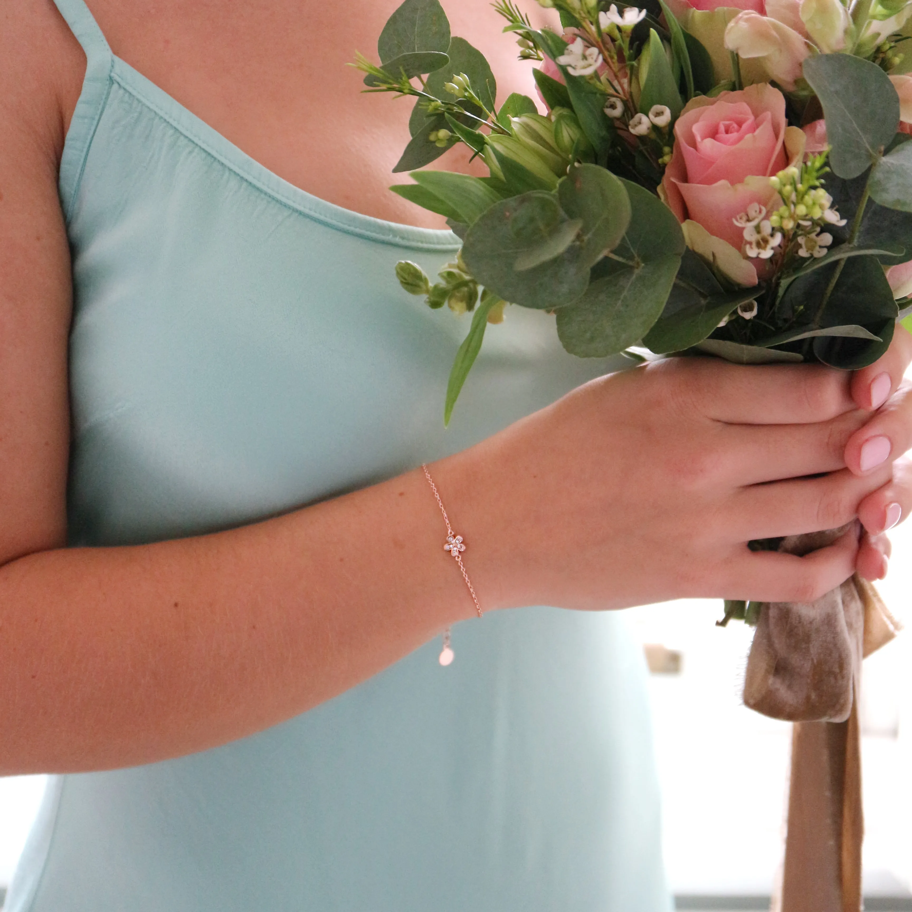 Flower Bracelet Bridesmaid Gift