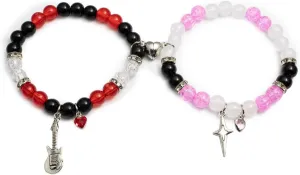 Friendship Matching Bracelet Y2K Guitar Star Charms Stretch Bracelet Relationship Promise BFF Gift