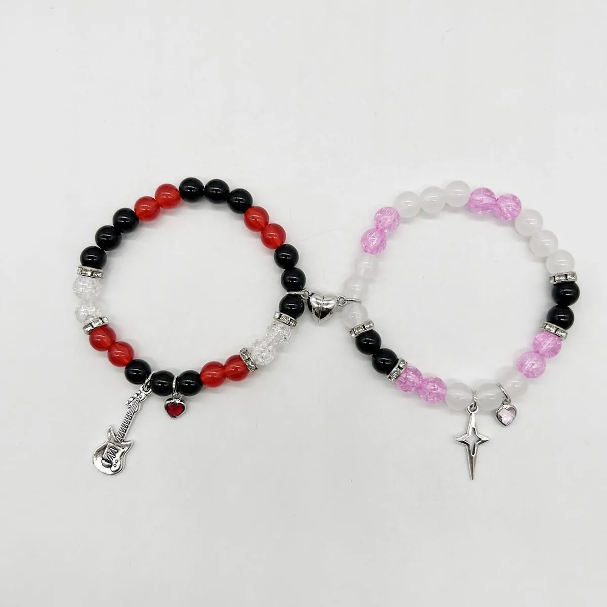 Friendship Matching Bracelet Y2K Guitar Star Charms Stretch Bracelet Relationship Promise BFF Gift