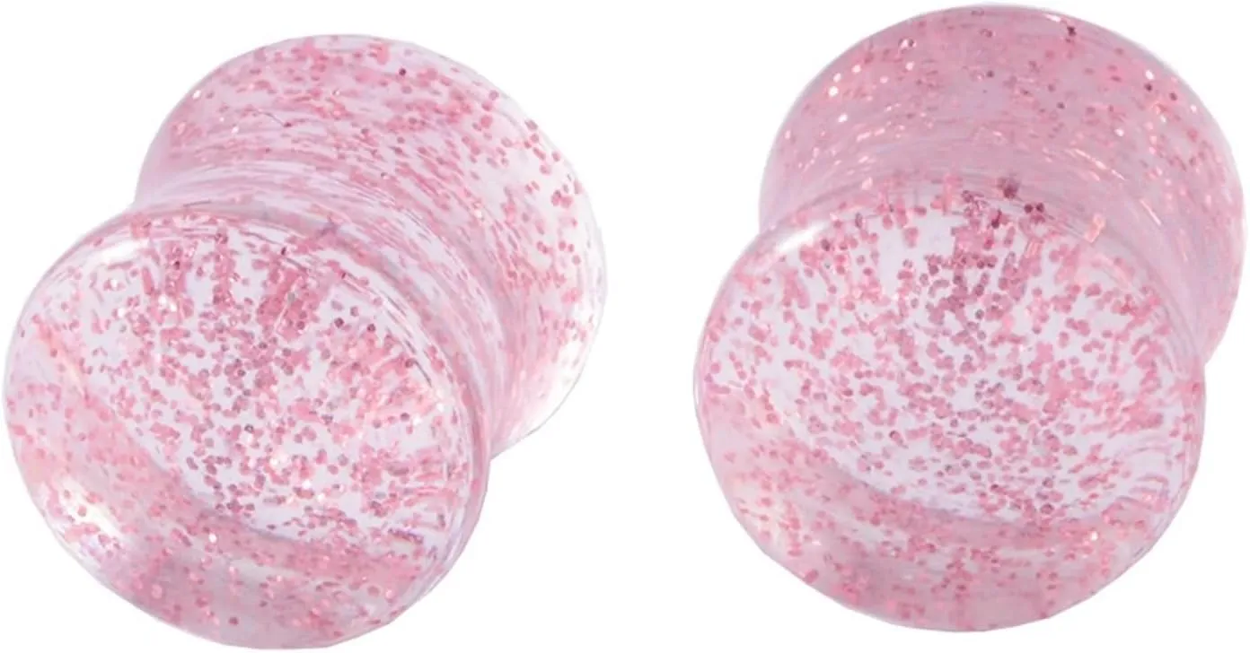 Gauge Dangle Earrings, Ear Gauges Unique with Pink Sequins Acrylic 2Pcs Bday Gifts for Men Bday Gifts for Men