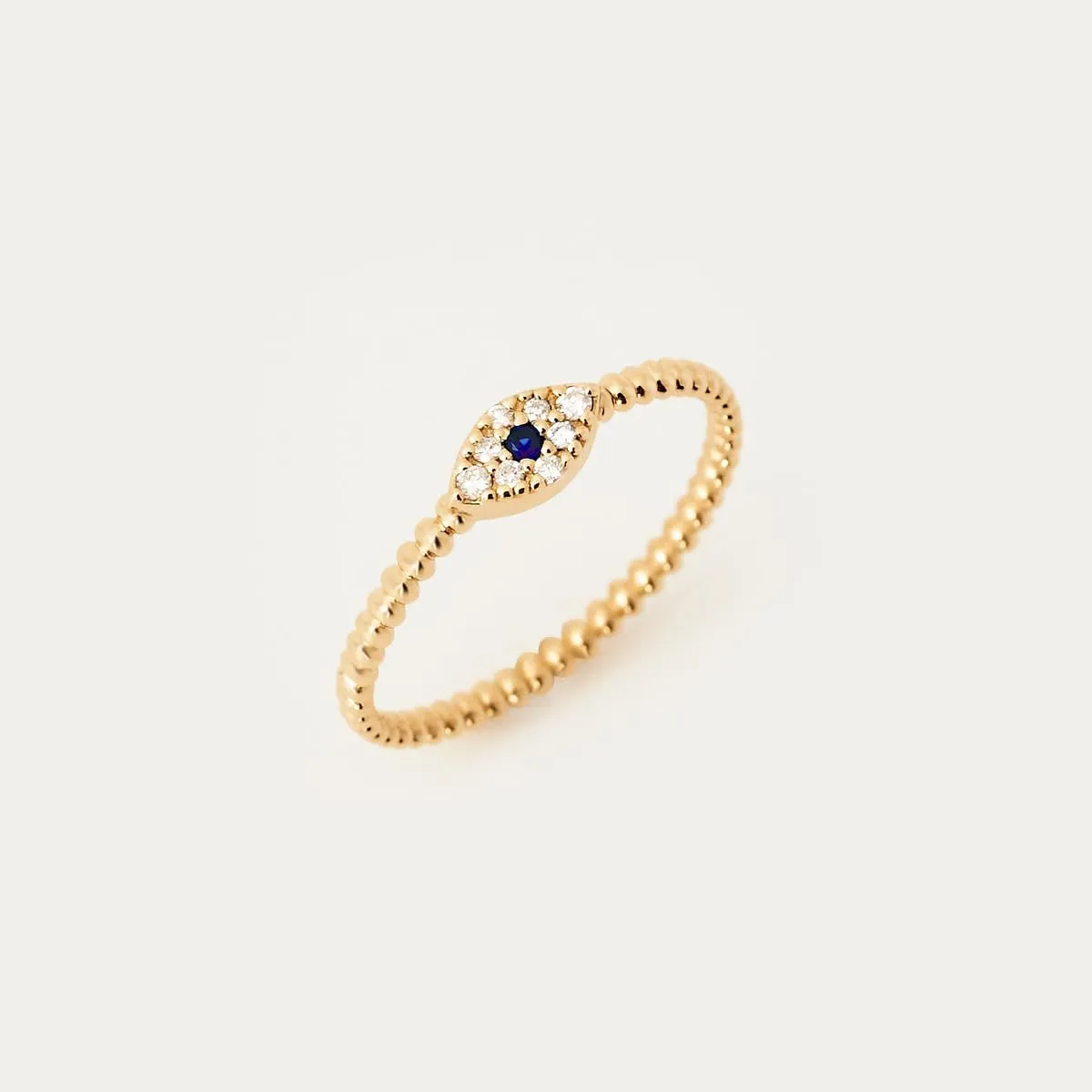 Gelin Diamond Sapphire Evil Eye Ring for Women | 14k Gold Stacking Rings for Women | Evil Eye Ring