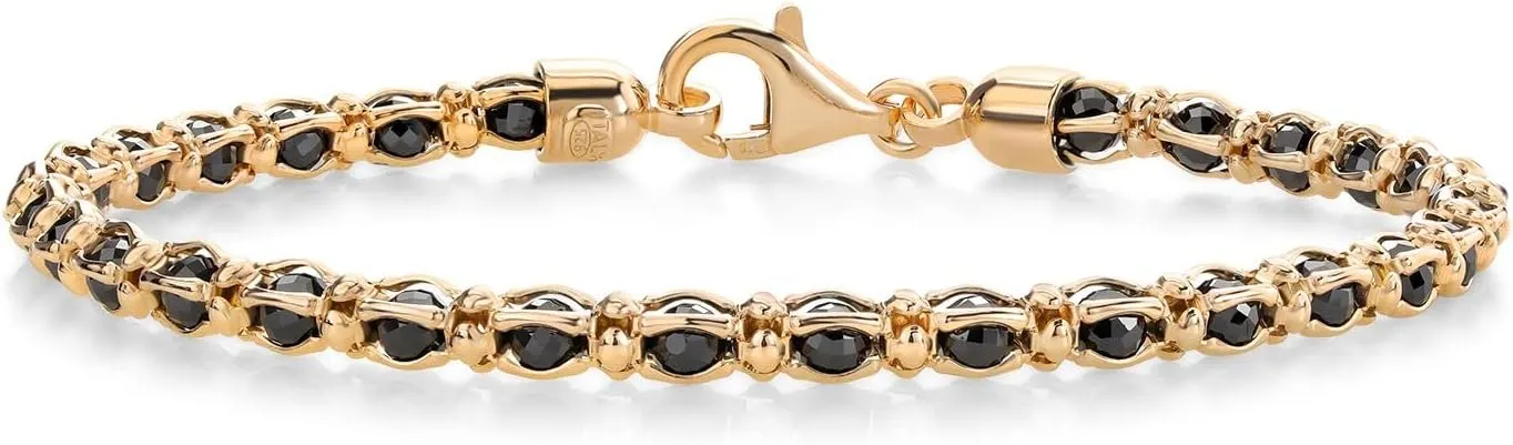 Gem Stone King 925 Sterling Silver Multi Faceted Crystal Beads Tennis Bracelet For Women (7 Inch, with Lobster Clasp, Made in Italy)
