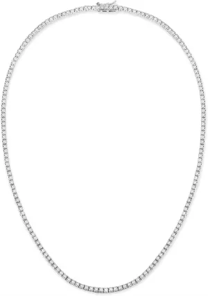 Gemsme 18K White/Yellow Gold Plated 3.0mm Round Cubic Zirconia Classic Tennis Necklace For Women 16-24 Inches