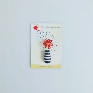 Gerbera Red Brooch