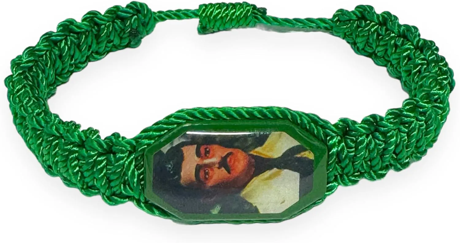 Gigi's Classy Kids Jesus Malverde Green Corded Adjustable Bracelet Women Men Pulsera Verde