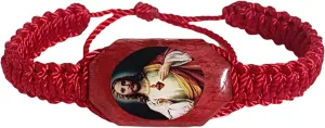 Gigi's Classy Kids Sacred Heart of Jesus Red Corded Bracelet Wood Charm Women Men Pulsera Sagrado Corazon Jesus Religious Gift