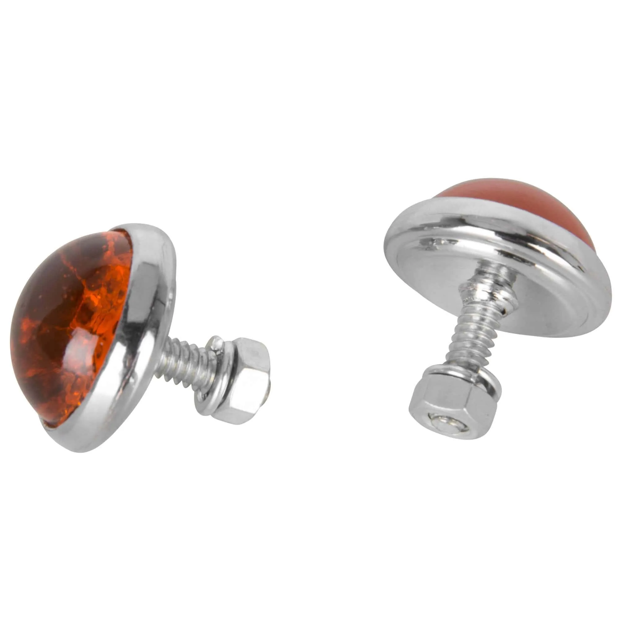 Glass License Plate Reflectors - Amber