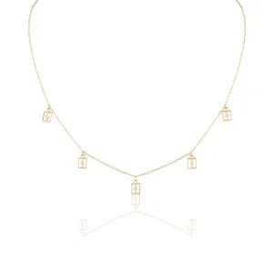 Gold and Diamond Dangle Necklace