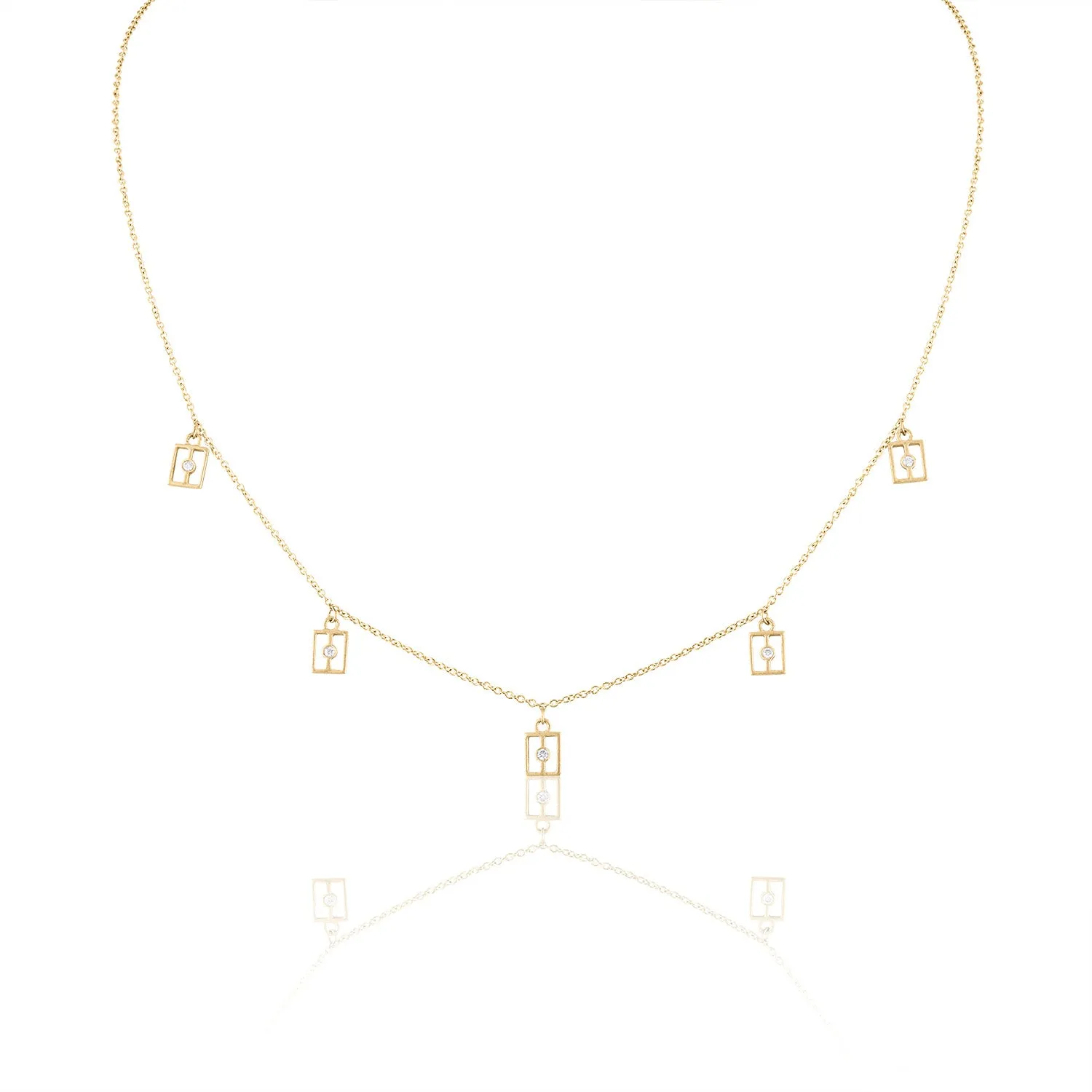 Gold and Diamond Dangle Necklace