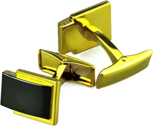 Gold Black Men Cufflinks Copper Cuff Links, Rectangular Cufflinks for Men Unique Jewelry Gift for Men