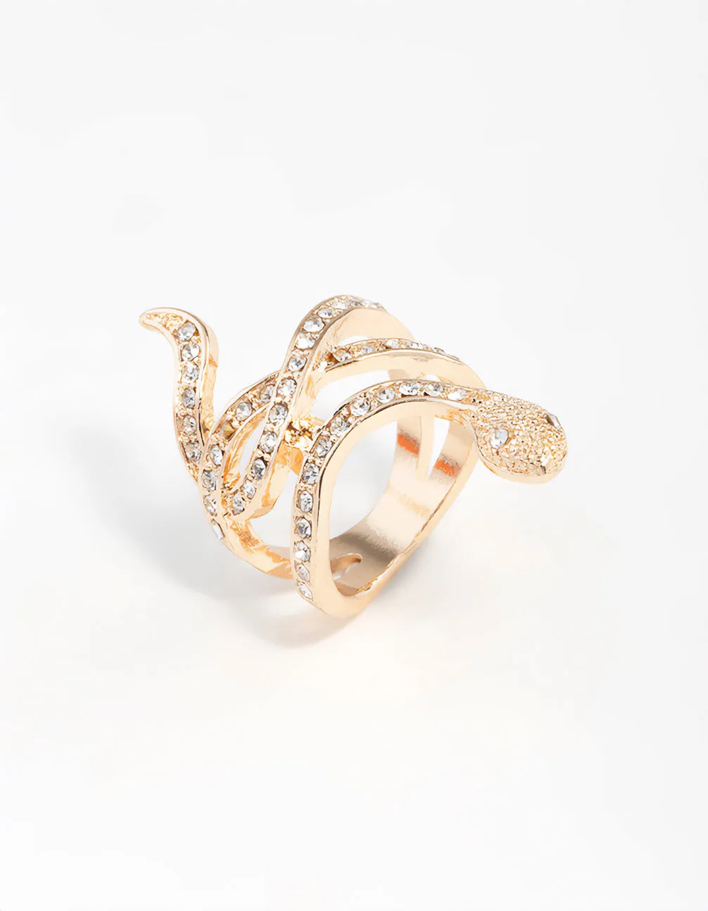 Gold Diamante Snake Ring