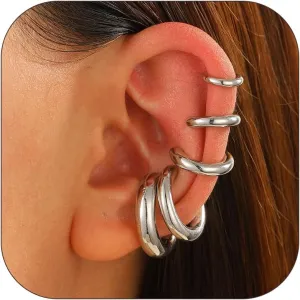 Gold Earring Set for Women Ear Cuffs Non Piercing Dainty Silver Earrings Set Gold Earring Stack Gifts