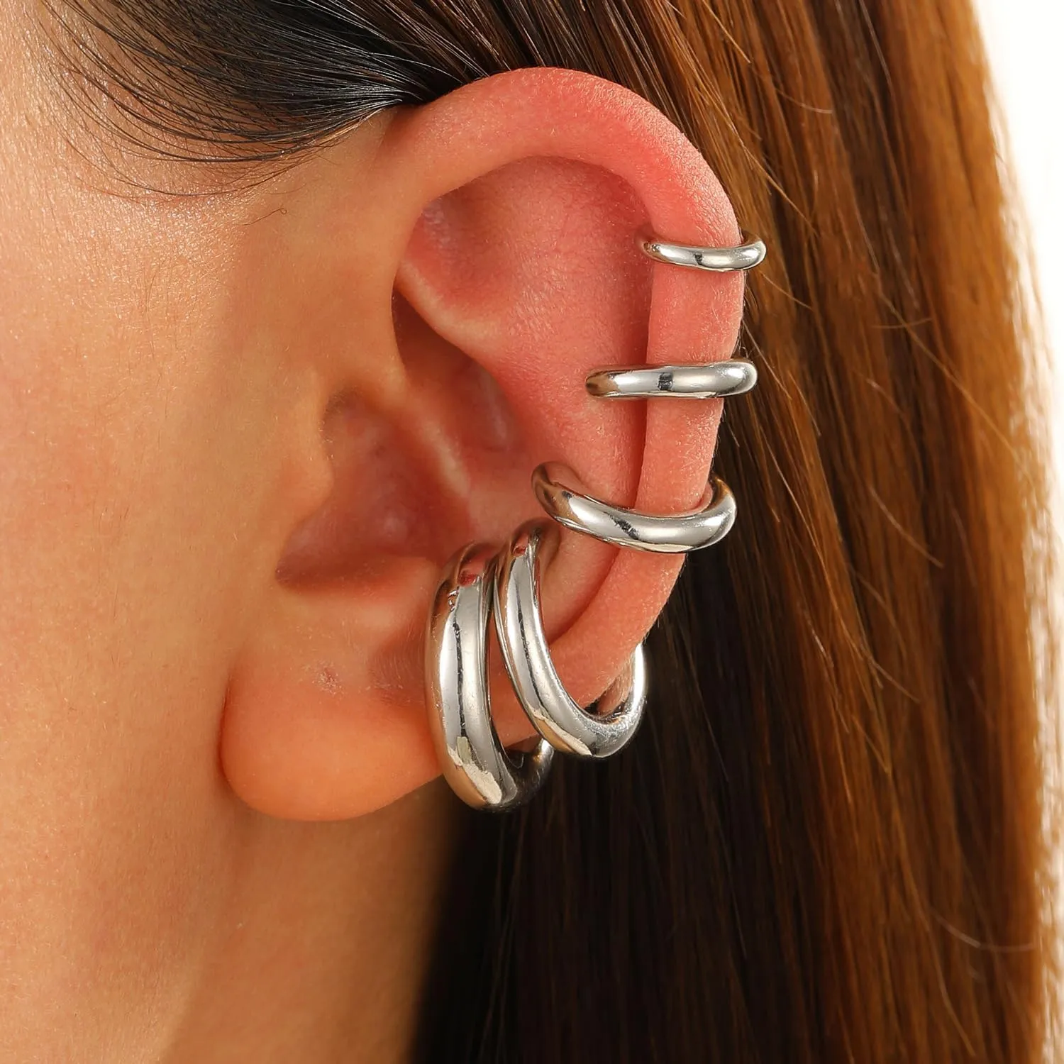 Gold Earring Set for Women Ear Cuffs Non Piercing Dainty Silver Earrings Set Gold Earring Stack Gifts