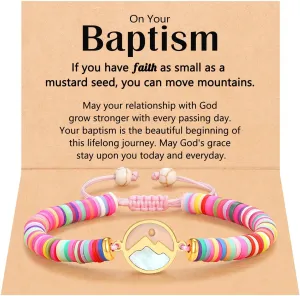Gold Move Mountains-Baptism Confirmation Mustard Seed Bracelet Catholic Christian Easter Gifts