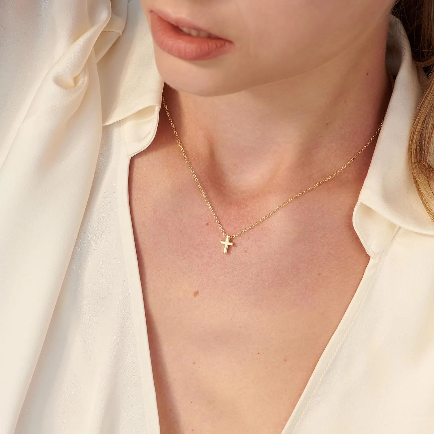 Gold Necklace for Women, Dainty 14k Gold Plated Necklace Hamsa Star of David Cross Evil Eye Italian Horn Shell Elephant Turtle Dragonfly Butterfly Necklace for Women