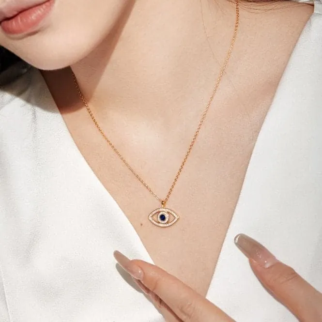 Gold Plated Evil Eye Necklace ERLN013