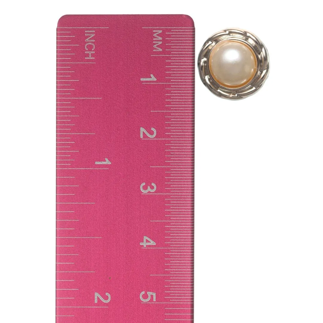 Gold Rimmed Pearl Studs Hypoallergenic Earrings for Sensitive Ears Made with Plastic Posts