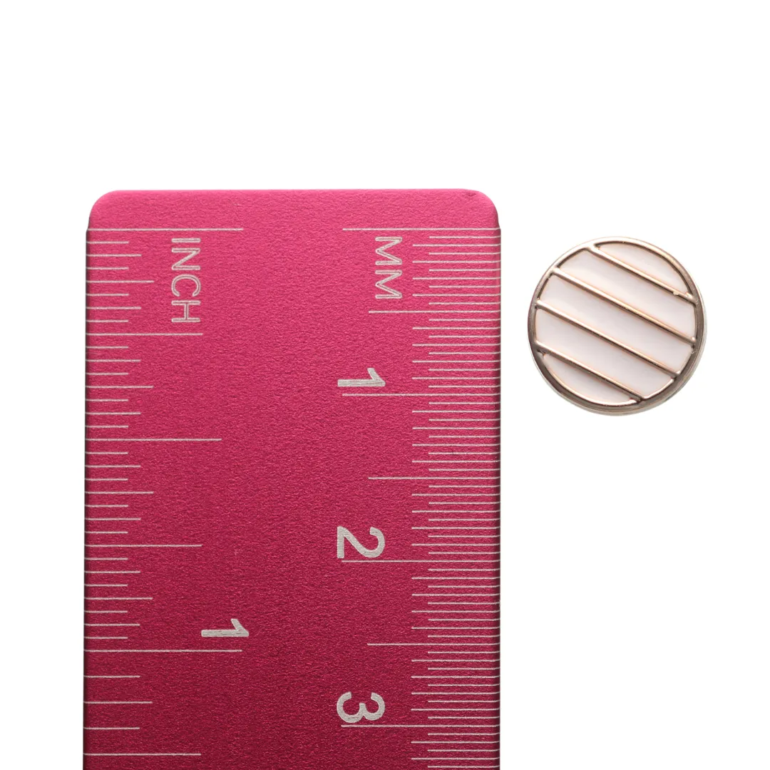 Gold Rimmed Stripe Studs Hypoallergenic Earrings for Sensitive Ears Made with Plastic Posts